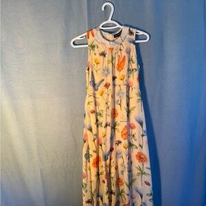 Floral Maxi Dress - Cream with Multicolor Print